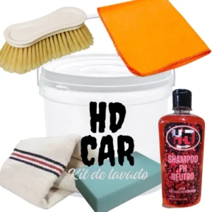 KIT LAVADO BALDE SHAMPOO ESPONJA CEPILLO FRANELA